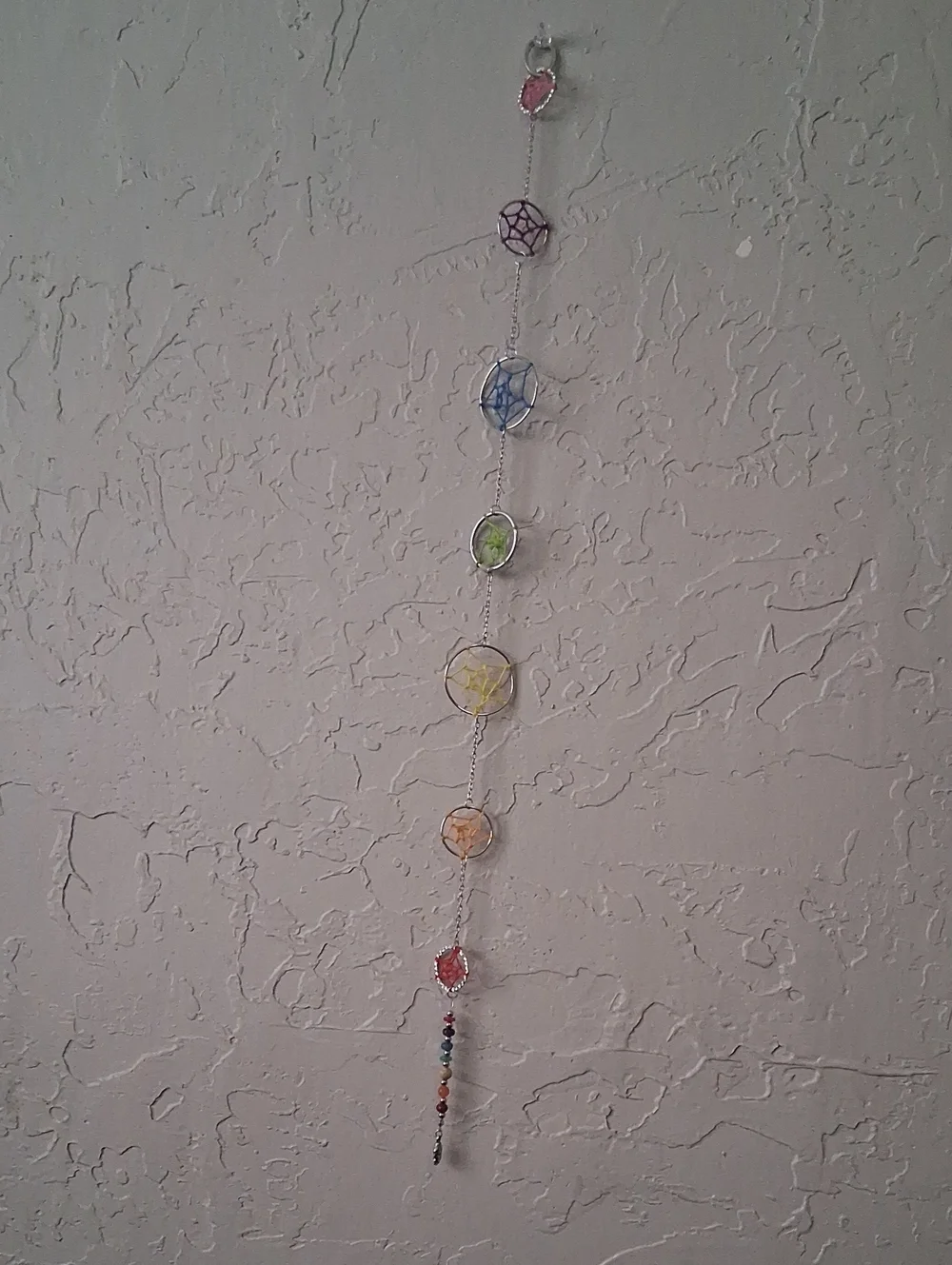 Handcrafted Chakra Dreamcatcher Wall Hanging- Buddah And Natural Crystal